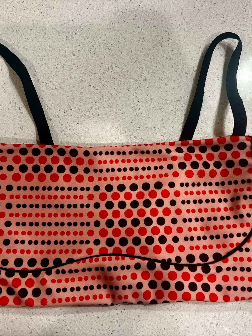 PE Nation Red and Black Polka Dot Crop Top Size S